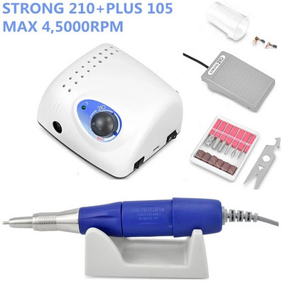 2021-es újdonság STRONG 210 105L 102L kézidarab 65W 40000rpm/50000RPM körömfúrók manikűr gépi pedikűr elektromos reszelőfejek