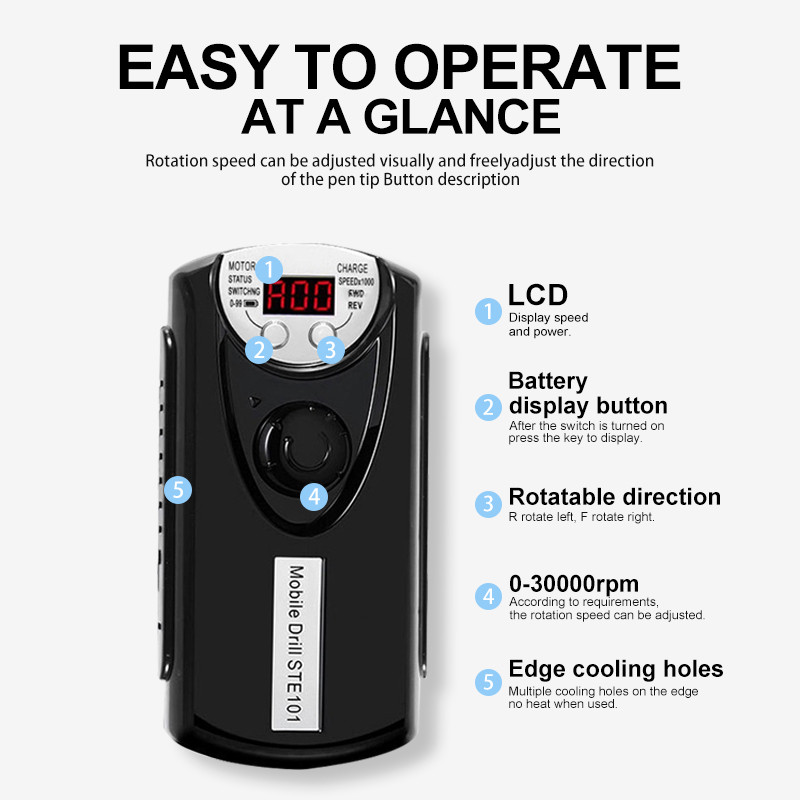 30000 RPM Professionaalne elektriline küünepuurimasin maniküüri küüneviil-pediküüri tööriistade varustuse komplekti küünepuuride jaoks