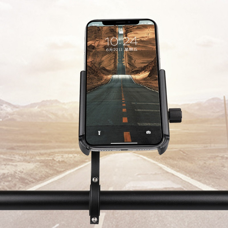 Untoom Upgrade universāls metāla motocikla velosipēda tālruņa turētājs Velosipēda stūres mobilā telefona statīva stiprinājums 360 rotācijas velosipēda balsts