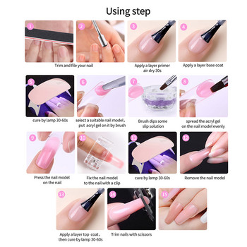 Poly Extension Nail Gel Σετ Nail Art Extension Kit UV Gel Clear Acrylic Quick Building Finger Extension Soak Off UV Gel Polish