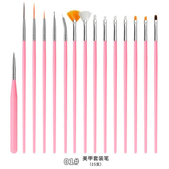 Misscheering Professional Nail Art Brushes Dotting Tools Kit For Manicure Liner Rhinestone Acrylic Paint Brush