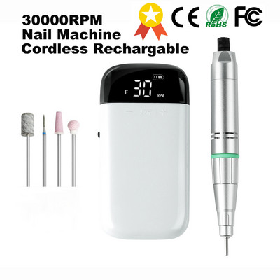 NOUA Mașină de găurit Nial 35000RPM Mașină de unghii reîncărcabilă fără fir Mașină electrică de șlefuit de unghii Mașină de manichiură pentru saloane de unghii