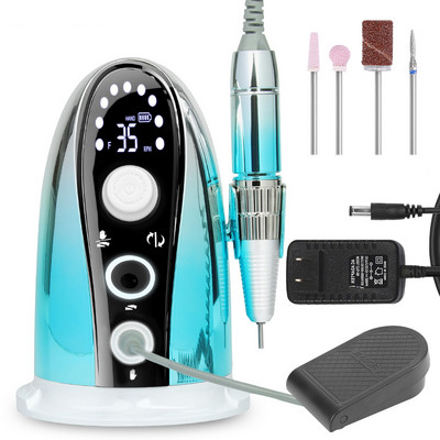 NOUA Mașină de găurit Nial 35000RPM Mașină de unghii reîncărcabilă fără fir Mașină electrică de șlefuit de unghii Mașină de manichiură pentru saloane de unghii
