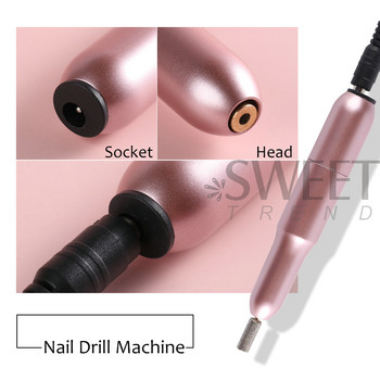 Професионална машина за маникюр Електрическа бормашина за нокти Шлифовъчна машина за розов метал Комплект фреза Полираща писалка за педикюр Оборудване LYUSB