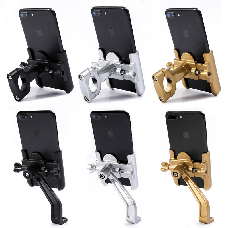 Untoom din aliaj de aluminiu pentru motociclete Suport pentru telefon mobil Ghidon pentru biciclete Suport pentru telefon Suport pentru oglinda retrovizoare pentru motocicleta