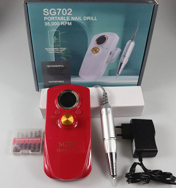 Машина за пробиване на нокти 35000 RPM Преносима акумулаторна писалка за пробиване на нокти за маникюр Машина за гел полиране на нокти с пълен LCD дисплей