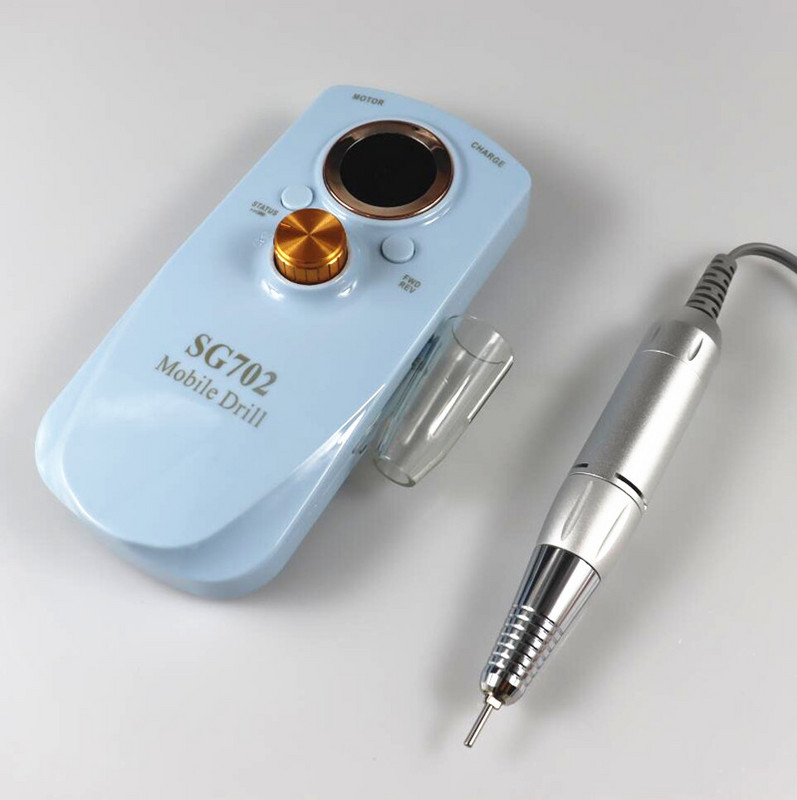 Mașină de găurit unghii 35000 RPM Aparat portabil de găurit unghii, reîncărcabil, pentru manichiură Gel de lustruit pentru unghii, cu afișaj LCD complet