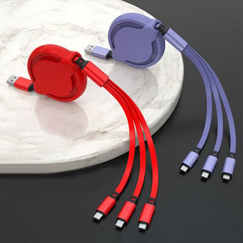 3 В 1 Кабел за бързо зареждане Кабел за данни за Micro Type C USB зарядно кабел Кабел за Huawei OPPO VIVO Xiaomi Samsung кабел за данни