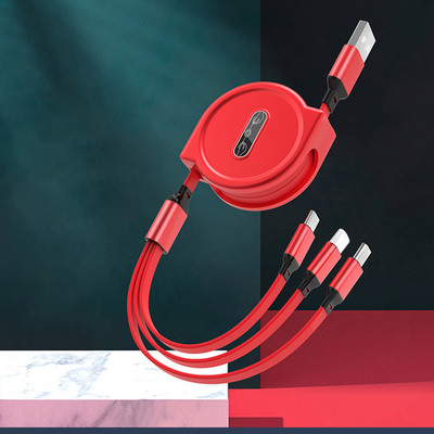 3 az 1-ben gyorstöltő kábel adatkábel Micro Type C USB töltőkábelhez Huawei OPPO VIVO Xiaomi Samsung adatkábelhez