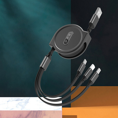 3 az 1-ben gyorstöltő kábel adatkábel Micro Type C USB töltőkábelhez Huawei OPPO VIVO Xiaomi Samsung adatkábelhez