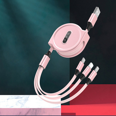 3 az 1-ben gyorstöltő kábel adatkábel Micro Type C USB töltőkábelhez Huawei OPPO VIVO Xiaomi Samsung adatkábelhez