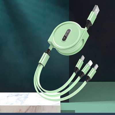 3 az 1-ben gyorstöltő kábel adatkábel Micro Type C USB töltőkábelhez Huawei OPPO VIVO Xiaomi Samsung adatkábelhez