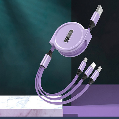 3 az 1-ben gyorstöltő kábel adatkábel Micro Type C USB töltőkábelhez Huawei OPPO VIVO Xiaomi Samsung adatkábelhez