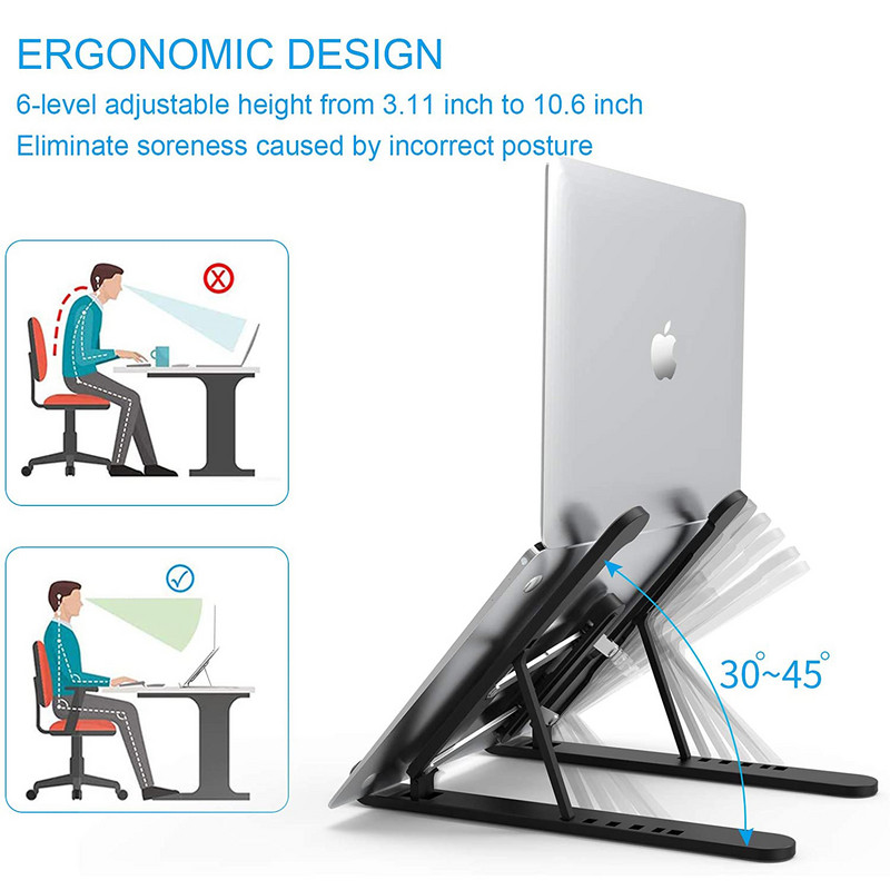 Untoom stalak za držač prijenosnog računala za MacBook Air Pro, sklopivi nosač za stalak za tablete, baza za podršku za prijenosno računalo za prijenosno računalo, iPad