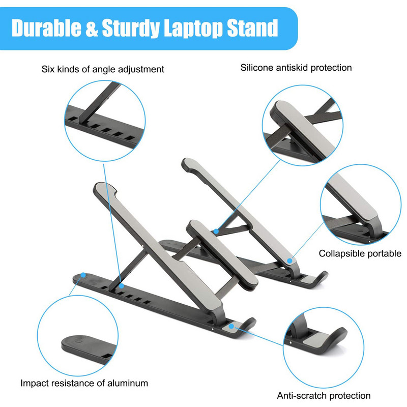 Untoom stalak za držač prijenosnog računala za MacBook Air Pro, sklopivi nosač za stalak za tablete, baza za podršku za prijenosno računalo za prijenosno računalo, iPad