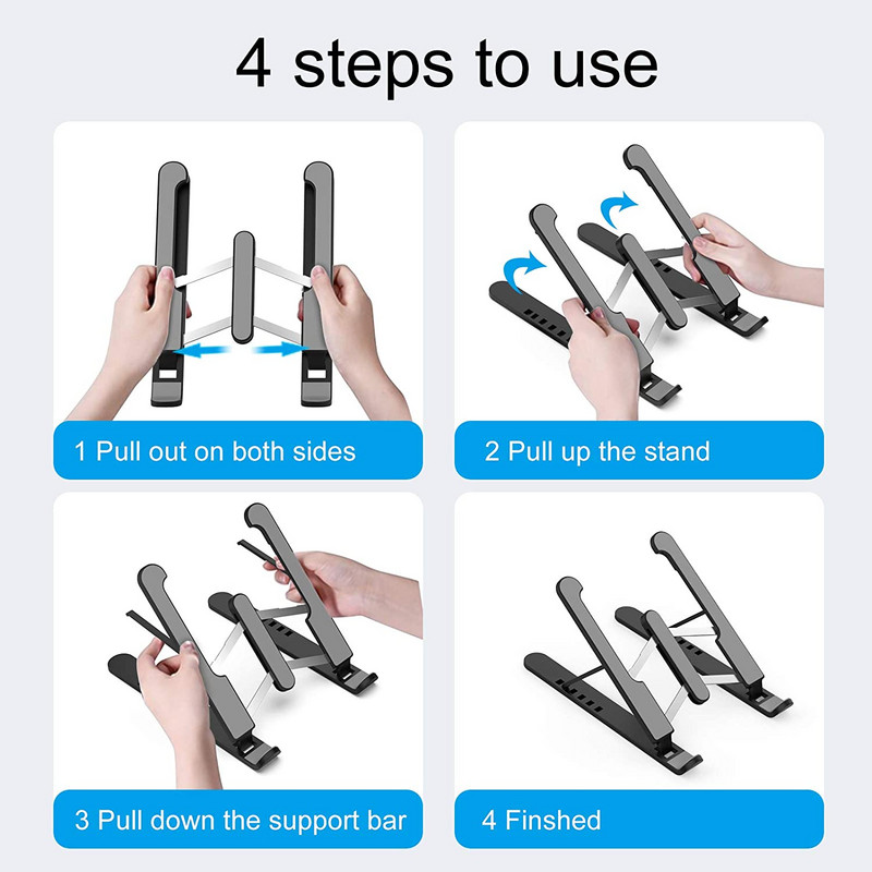 Untoom stalak za držač prijenosnog računala za MacBook Air Pro, sklopivi nosač za stalak za tablete, baza za podršku za prijenosno računalo za prijenosno računalo, iPad