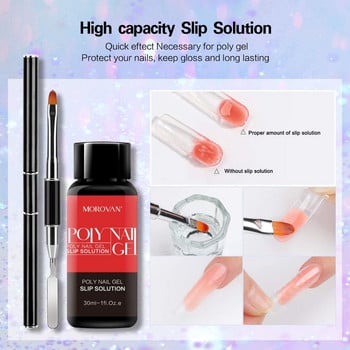 Poly Nail Gel Kit with Base Top Coat Slip Solution 6w UV LED Λάμπα νυχιών για Poly Nail Extension Nail Προμήθειες για επαγγελματίες