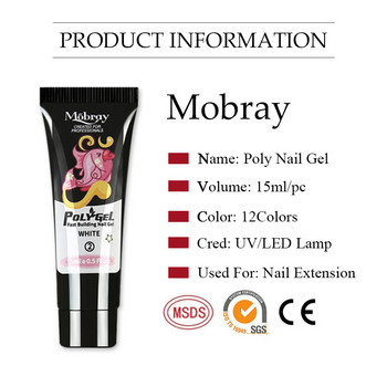 Moboray 15ml Crystal Building Clear Colors Gel with Lamp Gel Nail Polish For Nail Extensions Set Poly Nail Gel Set Комплект за гел за нокти