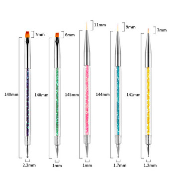 1σετ UV Gel Nail Art Brush Nail Art Dotting Pen Σετ ζωγραφικής Σετ DIY Design Nail Art Dotting Tools Αξεσουάρ μανικιούρ