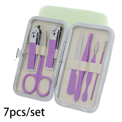 Set za manikuru Profesionalne škare za nokte Komplet rezača za manikuru Klješta od nehrđajućeg čelika Trimer za pedikuru Set alata za nokte 7kom/komplet