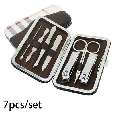 Set za manikuru Profesionalne škare za nokte Komplet rezača za manikuru Klješta od nehrđajućeg čelika Trimer za pedikuru Set alata za nokte 7kom/komplet