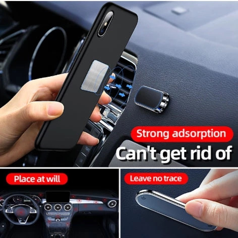 Magnetski držač za telefon u automobilu Nadzorna ploča Mini stalak u obliku trake za iPhone Samsung Metalni magnet GPS držač za pametni telefon u automobilu za zid