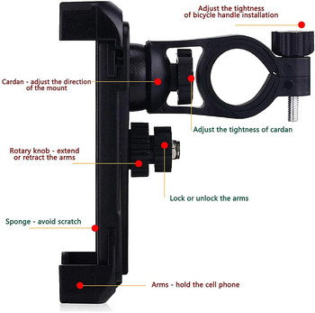 Βάση τηλεφώνου ποδηλάτου για iPhone Βάση κινητού τηλεφώνου Samsung μοτοσικλέτας Βάση κλιπ χειρολαβής ποδηλάτου Βάση στήριξης GPS