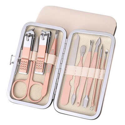 7/10/12/15/18Pcs/Set Komplet za nokte Profesionalni set od ružičastog zlata od nehrđajućeg čelika, višenamjenski set za manikuru s luksuznom putnom torbicom