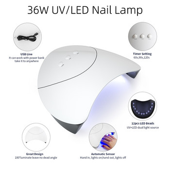 9Pcs Поли гел за нокти Комплект за удължаване с 36W UV LED лампа Инструменти за ноктопластика Декорация на нокти Направи си сам Дизайн Професионален комплект инструменти за маникюр