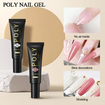 9 τεμ. Poly Nail Extension Kit With 36W UV LED Lamp Nail Art Tools Nail Decoration DIY Design Professional Tools Tools Manicure Kit