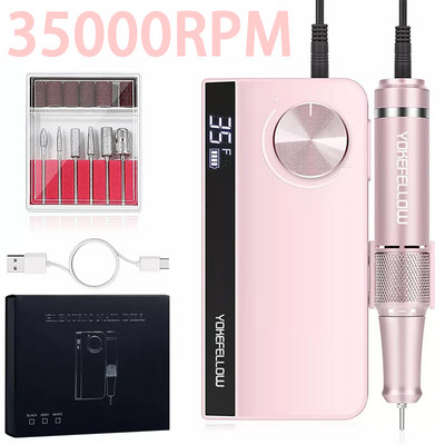 YOKEFELLOW 35000RPM električna bušilica za nokte s HD LCD zaslonom Turpija za nokte Za Manikuru Pedikura Brusilica za nokte Kućna upotreba