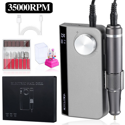Mașină electrică de găurit unghii YOKEFELLOW 35000RPM cu afișaj LCD HD Pilă de unghii pentru manichiură pedichiură șlefuitor de unghii pentru uz casnic