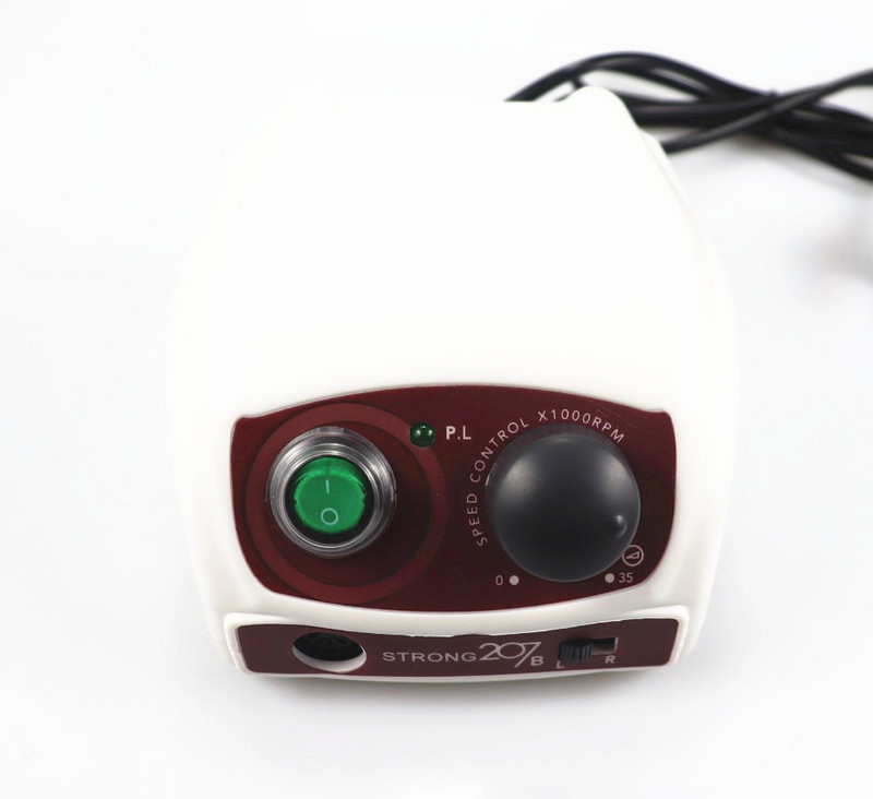 Cutie de control STRONG 210 /207 35000RPM și STRONG 210 Micromotor Piesă de mână Set de burghie electrice pentru manichiură pentru dispozitivul de lustruit unghii