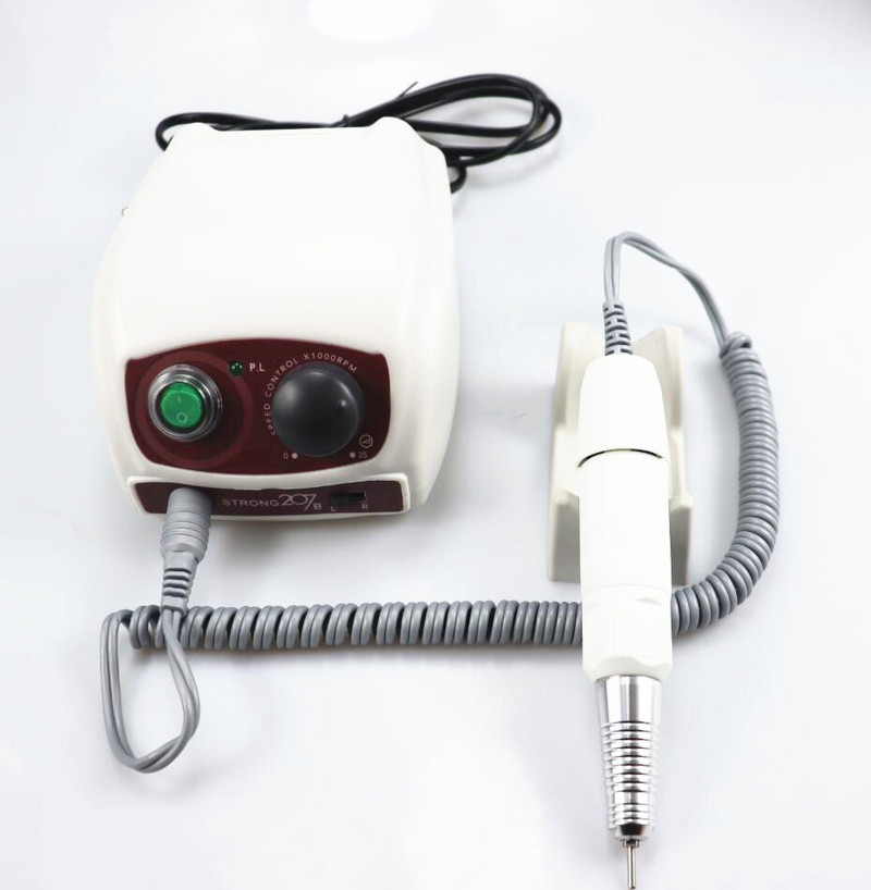 Cutie de control STRONG 210 /207 35000RPM și STRONG 210 Micromotor Piesă de mână Set de burghie electrice pentru manichiură pentru dispozitivul de lustruit unghii