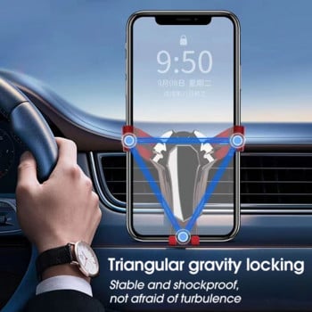 Βάση στήριξης κινητού τηλεφώνου Car Gravity Sensing για IPhone 14 Samsung Xiaomi Universal Auto Outlet Air Outlet Metal Bracket Mount 2023