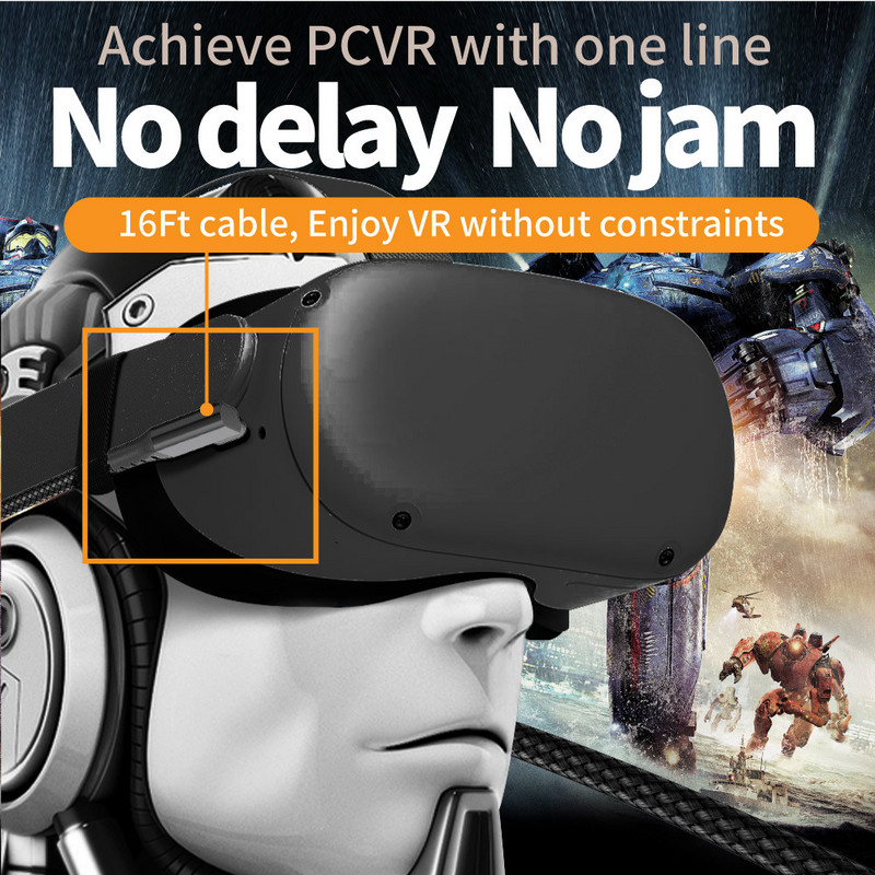 5M 6M Data Line kabel za punjenje za Oculus Quest 2 Pico 4 Link USB 3.2 Type C Prijenos podataka USB-A na Type-C kabel 20V 3A punjač