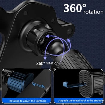 Универсален Gravity Auto Phone Holder Car Air Vent Clip Mount Стойка за мобилен телефон Стойка за телефон Поддръжка за IPhone Samsung Xiaomi