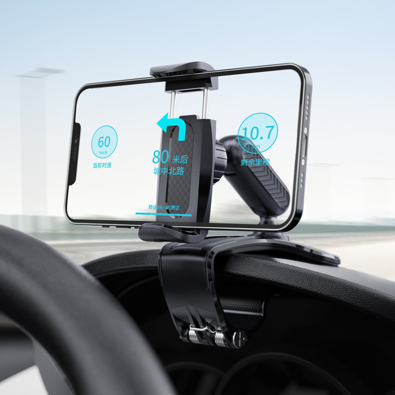 Autós telefontartó a műszerfalhoz Hordozható autós tartóra szerelhető állvány GPS Auto Clip okostelefon állványtartó iPhone Samsung Xiaomihoz