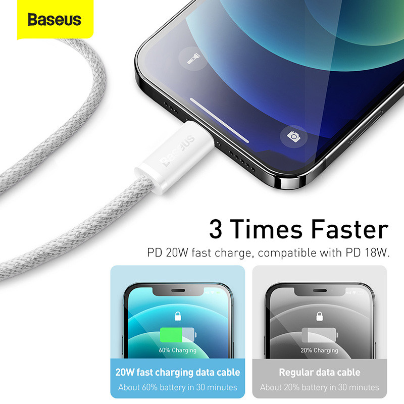 Καλώδιο Baseus PD USB Type C 20W για iPhone 13 12 Pro Xs Max γρήγορης φόρτισης για MacBook iPad Pro Type-C Καλώδιο δεδομένων USBC