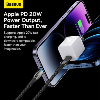 Baseus PD 20W USB C кабел за iPhone 14 13 12 11 Pro Max USB C кабел за бързо зареждане за iPhone 12 7 Data USB Type C кабел