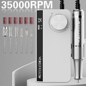 Mașină electrică de găurit unghii, reîncărcabilă, de 35000 rpm, cu funcție de memorie, freză E-File pentru seturi de manichiură de salon pentru arta unghiilor