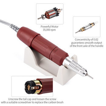 65W 40000 RPM Силна електрическа бормашина за нокти Инструменти за ноктопластика за ноктопластика Гел лак за нокти Маникюр Оборудване за педикюр