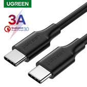 Ugreen kábel USB C na USB typu C pre Samsung S20 PD 60W pre MacBook iPad Pro Quick Charge 3.0 USB-C kábel pre rýchle nabíjanie