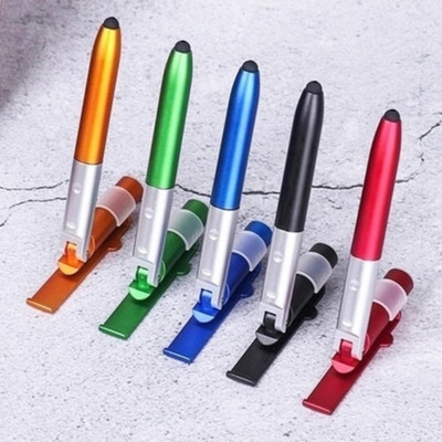 Химикалка Мултифункционална LED светлина и сгъната химикалка за държач за телефон Нощно осветление Писалка за домашна работа Ученически канцеларски материали