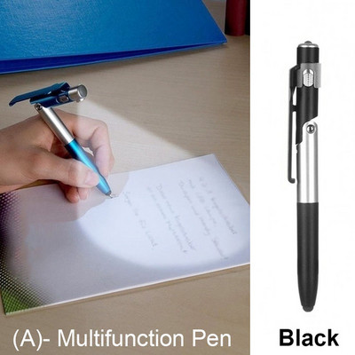 Tušinukas Daugiafunkcinis LED šviestuvas ir sulankstytas rašiklis telefono laikikliui, naktinis apšvietimas, mokinio namų darbai rašiklis mokyklos raštinės reikmenys