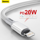 Nabíjací kábel Baseus 20W USB-C pre iPhone 14 13 12 11 Pro Max XR PD pre rýchle nabíjanie iPhonu, nabíjací kábel pre MacBook iPad, kábel typu C