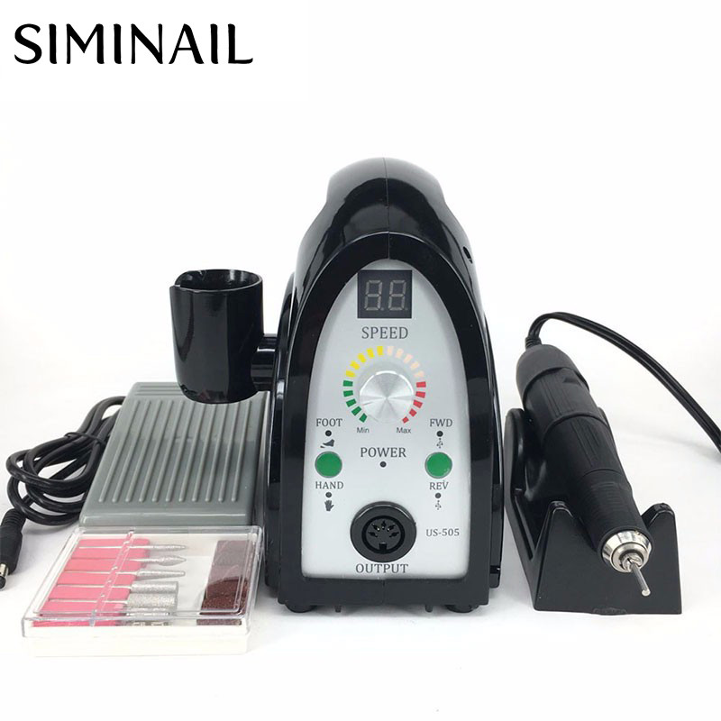 SIMINAIL Professzionális elektromos körömfúró gép manikűr készlet 35000rpm 65w US Plug 35000 RPM Fekete Pink Red High Speed Power