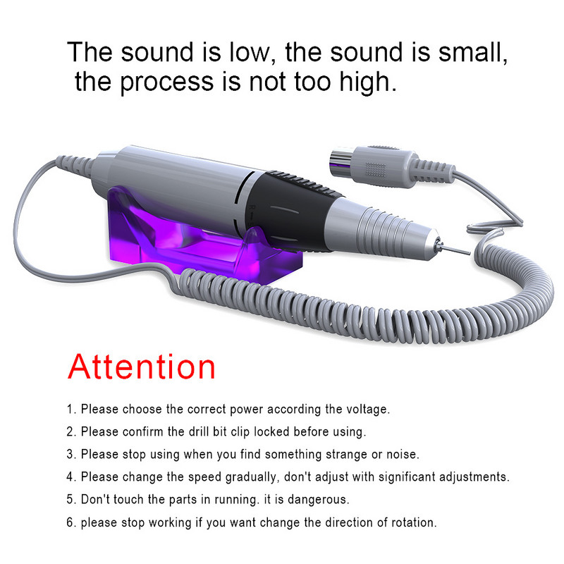 Električna bušilica za nokte 32W 35000RPM Oprema za nail art Stroj za manikuru Pribor Električna turpija za nokte Alat za svrdlo za nokte