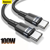 Cablu USB C la USB tip C Baseus pentru MacBook Pro Încărcare rapidă 3.0 100W PD Încărcare rapidă pentru Samsung Xiaomi Cablu de încărcare mi