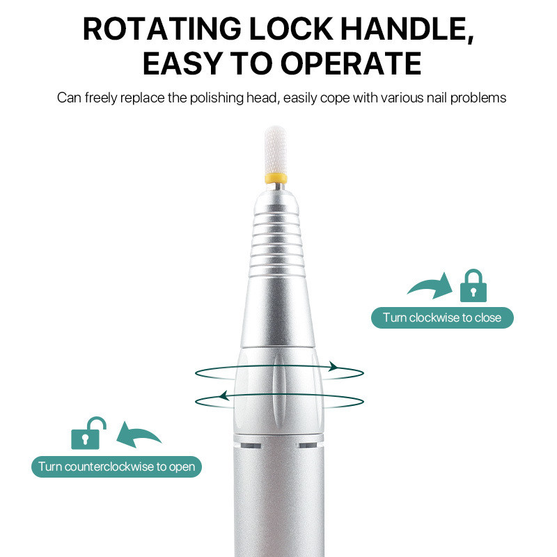 35000RPM električna bušilica za nokte Stroj za manikuru za Punjivi gel lak za nokte Stroj za manikuru Električne turpije za nokte Salon alat